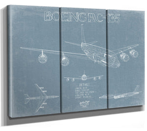 Bella Frye Boeing RC-135 Aircraft Blueprint Wall Art - Original Aviation Plane Print