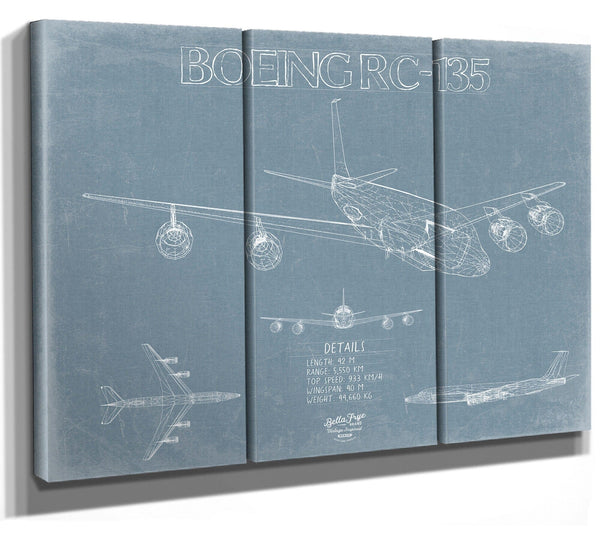 Bella Frye Boeing RC-135 Aircraft Blueprint Wall Art - Original Aviation Plane Print