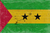 Bella Frye São Tomé and Príncipe Flag Wall Art - Vintage São Tomé and Príncipe Flag Sign Weathered Wood Style on Canvas