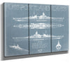 Bella Frye USS Portland (CA-33) Blueprint Wall Art - Original Cruiser Print