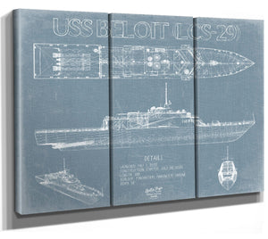 Bella Frye USS Beloit (LCS-29) Blueprint Wall Art - Original Littoral Combat Ship Print