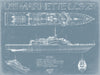Bella Frye USS Marinette (LCS-25) Blueprint Wall Art - Original Littoral Combat Ship Print