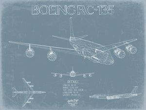 Bella Frye Boeing RC-135 Aircraft Blueprint Wall Art - Original Aviation Plane Print