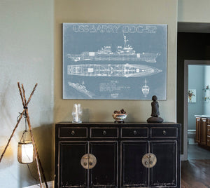 Bella Frye USS Barry (DDG-52) Blueprint Wall Art - Original Destroyer Print