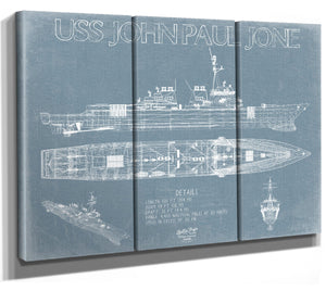 Bella Frye USS John Paul Jones (DDG-53) Blueprint Wall Art - Original Destroyer Print