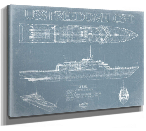 Bella Frye USS Freedom (LCS-1) Blueprint Wall Art - Original Littoral Combat Ship Print