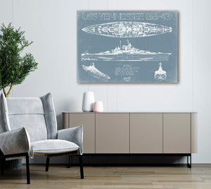 Bella Frye USS Tennessee (BB-43) Blueprint Wall Art - Original Dreadnought Battleships Print