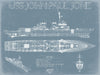 Bella Frye USS John Paul Jones (DDG-53) Blueprint Wall Art - Original Destroyer Print