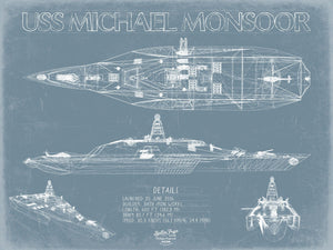 Bella Frye USS Michael Monsoor (DDG-1001) Blueprint Wall Art - Original Destroyer Print