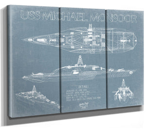 Bella Frye USS Michael Monsoor (DDG-1001) Blueprint Wall Art - Original Destroyer Print