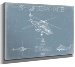 Bella Frye SH-2F Seasprite Lightning Blueprint Wall Art - Original Aviation Plane Print