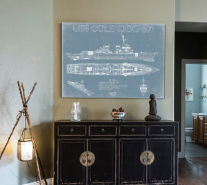 Bella Frye USS Cole (DDG-67) Blueprint Wall Art - Original Destroyer Print