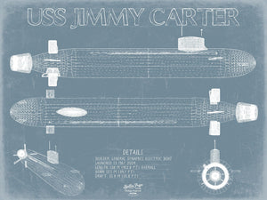 Bella Frye USS Jimmy Carter (SSN-23) Blueprint Wall Art - Original Submarine Print