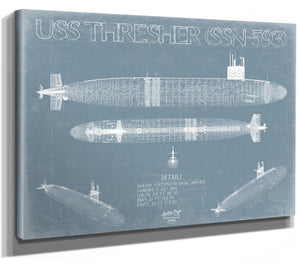 Bella Frye USS Thresher (SSN-593) Blueprint Wall Art - Original Submarine Print