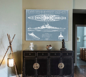 Bella Frye USS Tennessee (BB-43) Blueprint Wall Art - Original Dreadnought Battleships Print