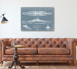 Bella Frye USS Tennessee (BB-43) Blueprint Wall Art - Original Dreadnought Battleships Print