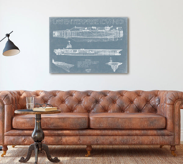 Bella Frye USS Enterprise (CVN-80) Blueprint Wall Art - Original Carrier Print