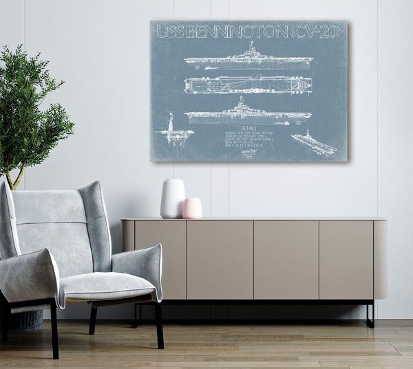 Bella Frye USS Bennington (CV-20) Blueprint Wall Art - Original Carrier Print