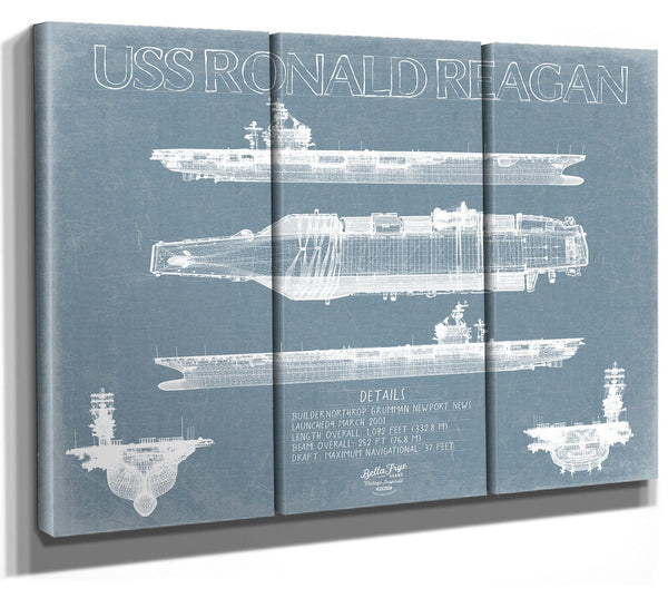 Bella Frye USS Ronald Reagan (CVN-76) Blueprint Wall Art - Original Carrier Print