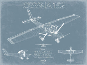 Bella Frye Cessna 152 Aircraft Blueprint Wall Art - Original Airplane Print