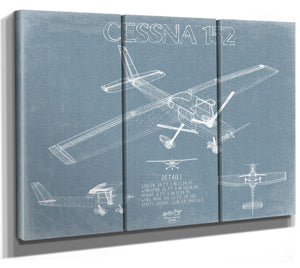 Bella Frye Cessna 152 Aircraft Blueprint Wall Art - Original Airplane Print