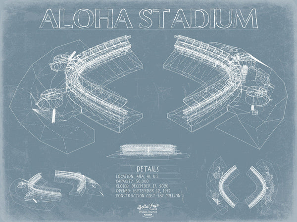 Bella Frye Aloha Stadium Wall Art - Original Aloha Stadium Print