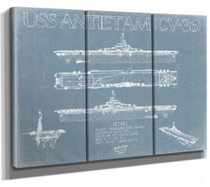 Bella Frye USS Antietam (CV-36) Blueprint Wall Art - Original Carrier Print