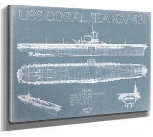 Bella Frye USS Coral Sea (CV-43) Blueprint Wall Art - Original Carrier Print