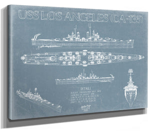 Bella Frye USS Los Angeles (CA-135) Blueprint Wall Art - Original Cruiser Print