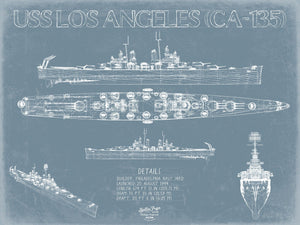 Bella Frye USS Los Angeles (CA-135) Blueprint Wall Art - Original Cruiser Print