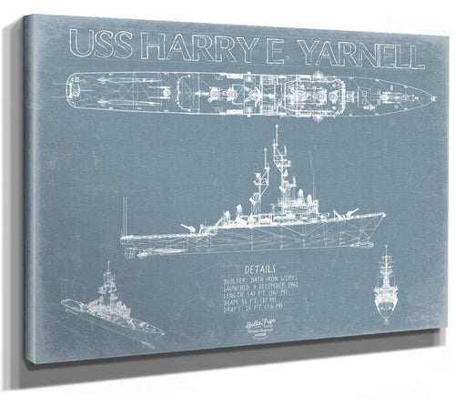 Bella Frye USS Harry E. Yarnell (CG-17) Blueprint Wall Art - Original Cruiser Print