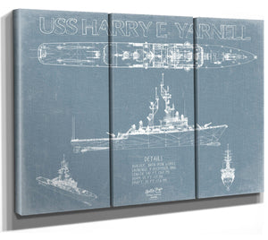 Bella Frye USS Harry E. Yarnell (CG-17) Blueprint Wall Art - Original Cruiser Print