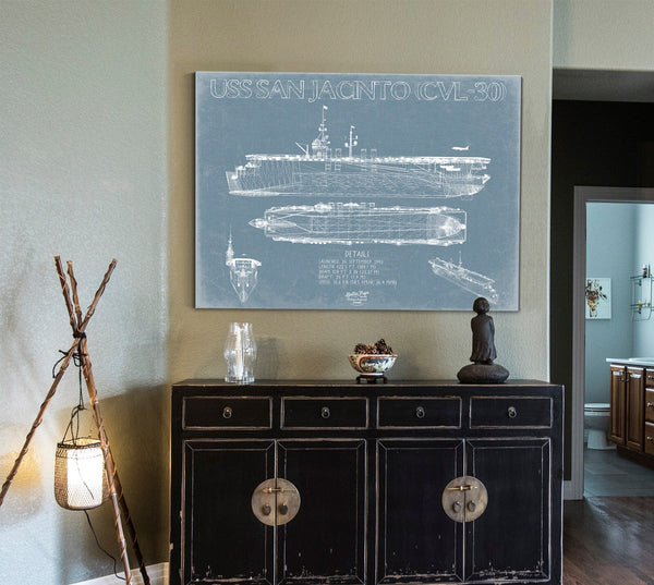 Bella Frye USS San Jacinto (CVL-30) Blueprint Wall Art - Original Carrier Print