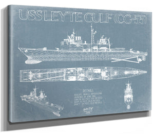 Bella Frye USS Leyte Gulf (CG-55) Blueprint Wall Art - Original Cruiser Print