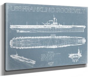 Bella Frye USS Franklin D. Roosevelt (CV-42) Blueprint Wall Art - Original Carrier Print