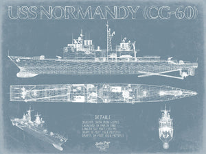 Bella Frye USS Normandy (CG-60) Blueprint Wall Art - Original Cruiser Print