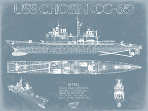 Bella Frye USS Chosin (CG-65) Blueprint Wall Art - Original Cruiser Print