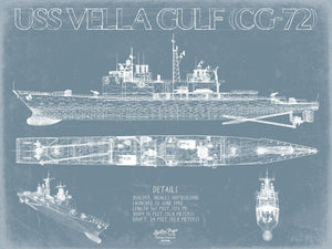 Bella Frye USS Vella Gulf (CG-72) Blueprint Wall Art - Original Cruiser Print