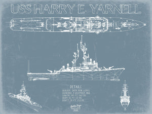 Bella Frye USS Harry E. Yarnell (CG-17) Blueprint Wall Art - Original Cruiser Print