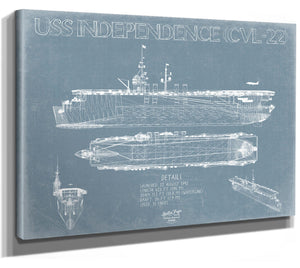 Bella Frye USS Independence (CVL-22) Blueprint Wall Art - Original Carrier Print