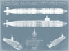 Bella Frye USS Oklahoma City (SSN-723) Blueprint Wall Art - Original Submarine Print