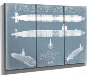 Bella Frye USS Boise (SSN-764) Blueprint Wall Art - Original Submarine Print