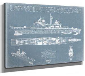 Bella Frye USS Yorktown (DDG-48/CG-48) Blueprint Wall Art - Original Cruiser Print