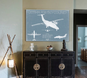 Bella Frye Cessna 408 SkyCourier Aircraft Blueprint Wall Art - Original Airplane Print