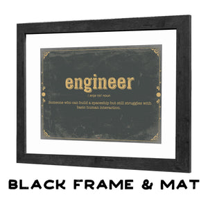 Bella Frye Engineer Word Definition Wall Art - Gift for Engineer Dictionary Artwork