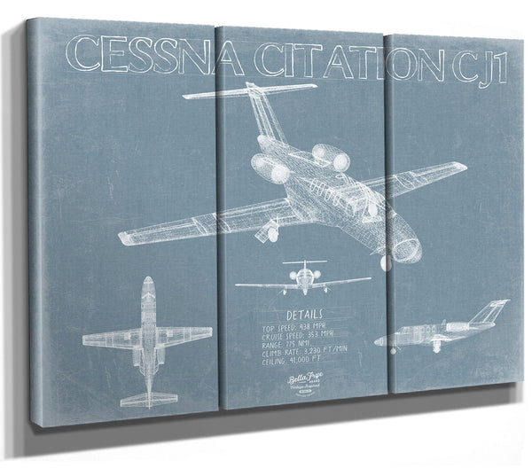 Bella Frye Cessna Citation CJ1 Aircraft Blueprint Wall Art - Original Airplane Print