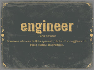 Bella Frye Engineer Word Definition Wall Art - Gift for Engineer Dictionary Artwork